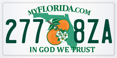 FL license plate 2778ZA