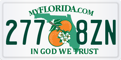 FL license plate 2778ZN