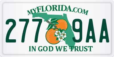 FL license plate 2779AA