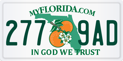 FL license plate 2779AD