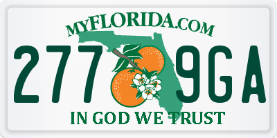 FL license plate 2779GA