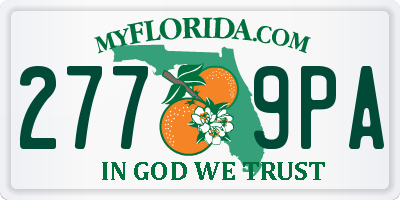 FL license plate 2779PA