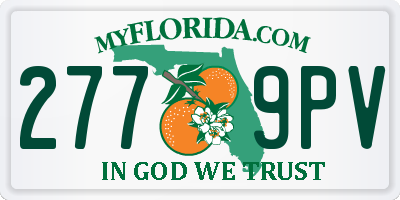 FL license plate 2779PV