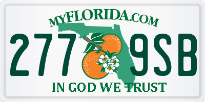 FL license plate 2779SB