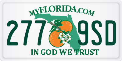 FL license plate 2779SD
