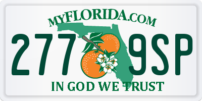 FL license plate 2779SP