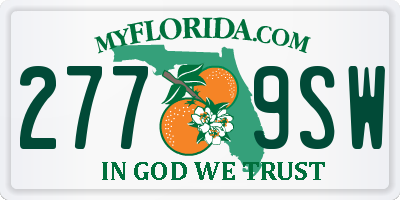 FL license plate 2779SW