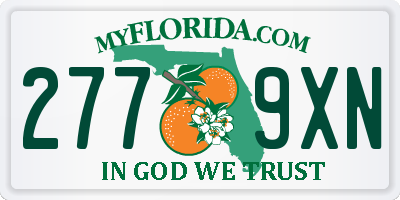 FL license plate 2779XN