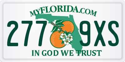 FL license plate 2779XS