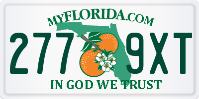 FL license plate 2779XT