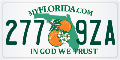 FL license plate 2779ZA