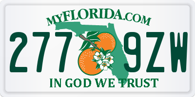 FL license plate 2779ZW