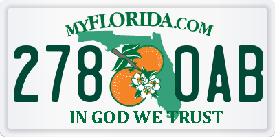 FL license plate 2780AB