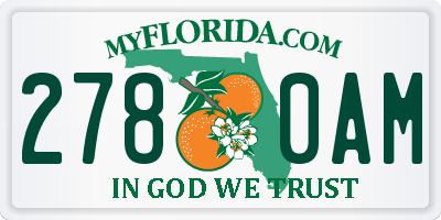 FL license plate 2780AM