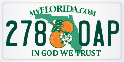 FL license plate 2780AP