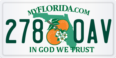 FL license plate 2780AV