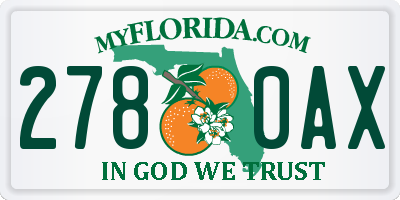FL license plate 2780AX