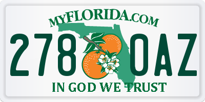 FL license plate 2780AZ
