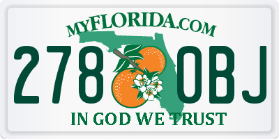 FL license plate 2780BJ