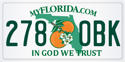 FL license plate 2780BK