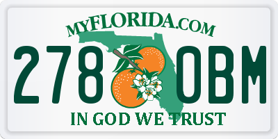 FL license plate 2780BM