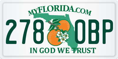 FL license plate 2780BP