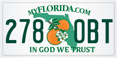 FL license plate 2780BT