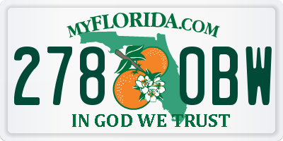 FL license plate 2780BW