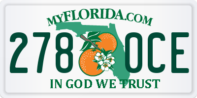 FL license plate 2780CE