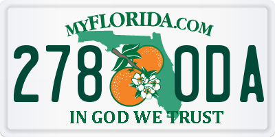 FL license plate 2780DA