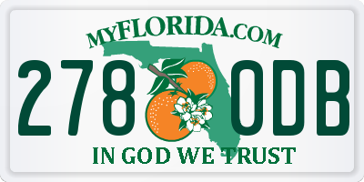 FL license plate 2780DB