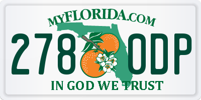 FL license plate 2780DP