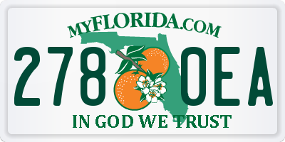 FL license plate 2780EA