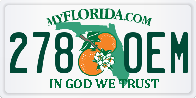 FL license plate 2780EM