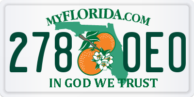 FL license plate 2780EO