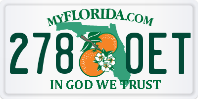 FL license plate 2780ET