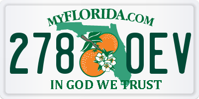 FL license plate 2780EV