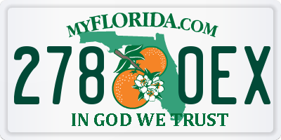 FL license plate 2780EX