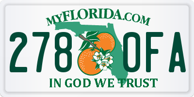 FL license plate 2780FA