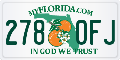FL license plate 2780FJ