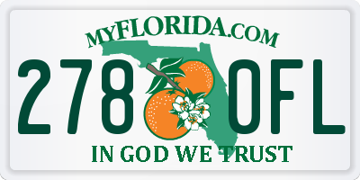 FL license plate 2780FL