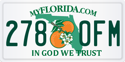 FL license plate 2780FM