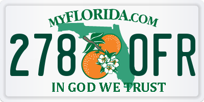 FL license plate 2780FR