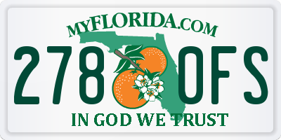 FL license plate 2780FS