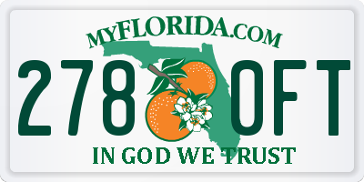 FL license plate 2780FT