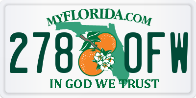 FL license plate 2780FW