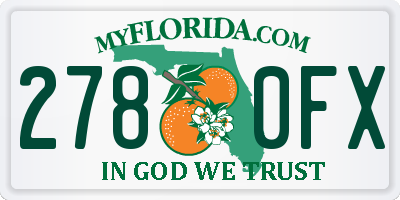 FL license plate 2780FX
