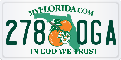 FL license plate 2780GA
