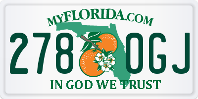 FL license plate 2780GJ