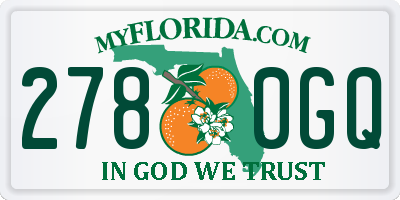 FL license plate 2780GQ